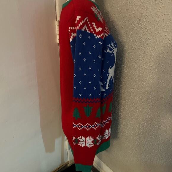 Jolly Sweaters Ugly Christmas Drinking Reindeer Sweater S Holiday Cozy Casual - Picture 5 of 12